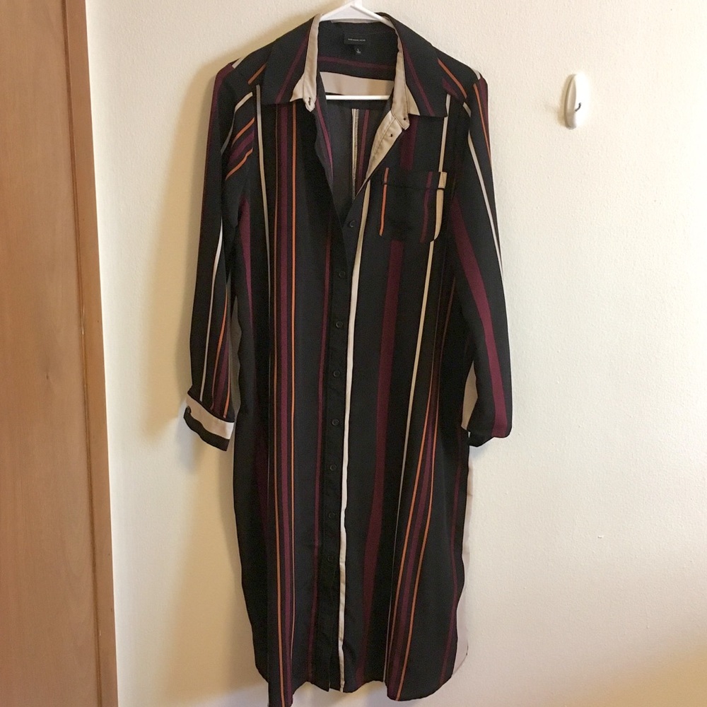 Striped Midi Shirtdress